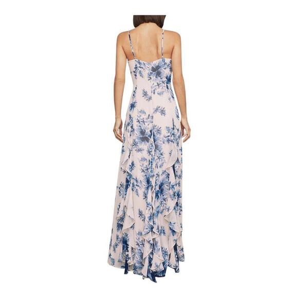 BCBGMAXAZRIA Floral Ruffle Maxi Dress - Elegant Size 4 - Picture 2 of 9